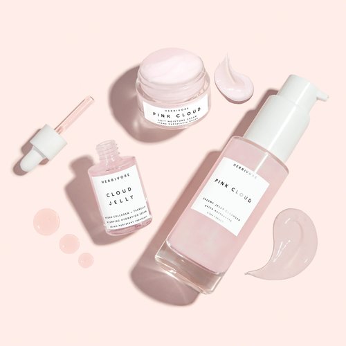 HERBIVORE "Skin In The Clouds" 3-step Plumping Hydration Gift Set | Cleanser, Cream, Serum | Plant -Based