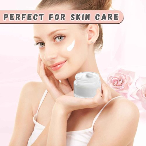 8 Pcs 60g/2oz Cream Jars Glass Cosmetic Containers Empty Glass Sample Jars with Leakproof Lids for Makeup Lotion Eye Creams Scrub Home Travel - Clear