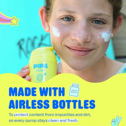 Pipa Sun-Sational 100% Back to School Mineral Daily Sunscreen SPF 30, 50 ml | Liquid Everyday Face Lotion with Zinc Oxide | Unscented & Gentle for Sensitive Skin | Kids & Tweens Skin Care