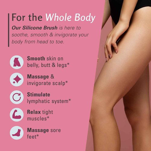 M3 Naturals Anti Cellulite Massage Oil and Silicone Brush Bundle