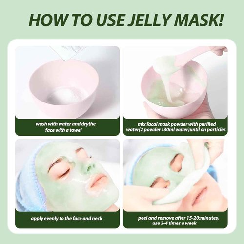 Mnhybteam Jelly Masks For Facials Professional, hydrojelly Mask SkinCare Spa Face Mask Gel Powder Hydrating & Deeply Purifying hydrojelly Mask Spa Set, (Tea Tree Pack of 1), 23 Fl Oz