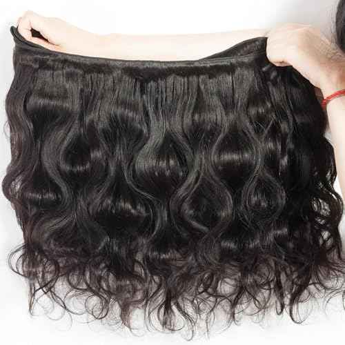 12A Bundles With Closure Human Hair 16 18 20+14 Inch,Body Wave Human Hair Bundles With 4X4 Hd Lace Closure,100% Unprocessed Brazilian Virgin Hair Weave Natural Black Color