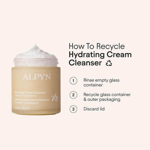 ALPYN Hydrating Cold Cream Cleanser with Vitamin C & Juneberry | Removes Dirt, Oil & Makeup | Exfoliates Dryness for Soft & Smooth Skin | 3.9 oz / 115 ml