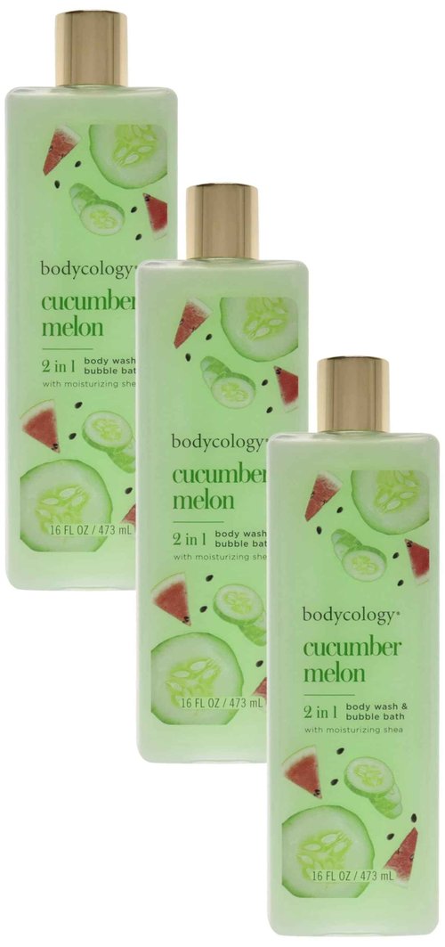 Bodycology Cucumber Melon Body Wash Women 16 oz (Pack of 3)