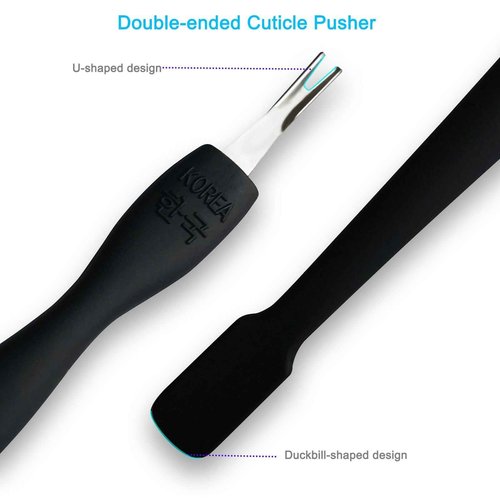 Pingispower Cuticle Pusher Tool, 2PCS Professional Nail Cuticle Remover Trimmer Cutter Fork Kit, Premium Stainless Steel Durable Manicure Kit for Women, Fingernails and Toenails