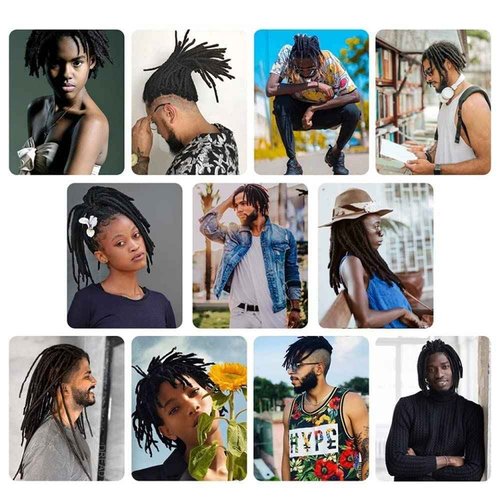 0.6cm 6 Inch Loc Extension Human Hair Thickness Natural Black Full Handmade Permanent Locs Can Be Dyed and Bleached for Women Men Kids Dreadlock Extensions Real Human Hair