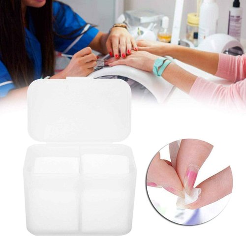 2 Grids Nail Storage Box Nail Polish Remover Pad Storage Container Cosmetic Storage Box Organizer Holder Cotton Film Box for Nail Tools, Cosmetics And Crafts Storage Boxes(Transparent)