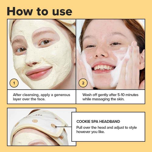 I DEW CARE Wash Off Face Mask Set - How Dough I Look | Headband, Skin Care Set for Girls & Teens, Hydrating & Soothing, Deep Cleansing, Hyaluronic Acid, Stocking Stuffers, Gifts For Women, 3.38 Oz