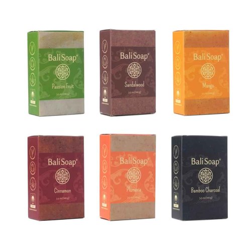 Bali Soap Tropical Paradise Collection – 6-Pack Premium Handmade Soap Gift Set, Exotic Fruit & Floral Scents, Vegan Spa Experience for Women & Men