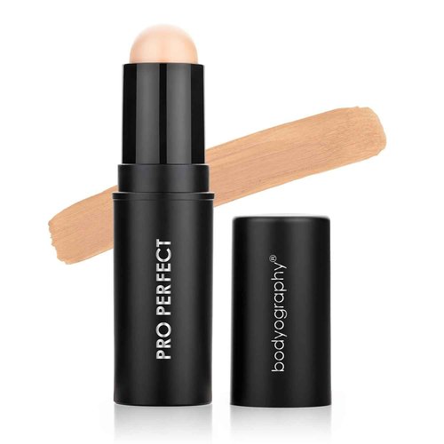 Bodyography Pro Perfect Foundation Stick - Demi-Matte Finish with A Natural Look - Enhancer for Concealing, Highlighting, and Contouring - Vitamin C & E (Sand)