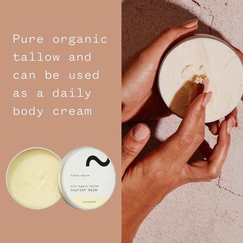 fierce nature - Pure Organic Tallow Nourish Balm (Unscented) - 100g