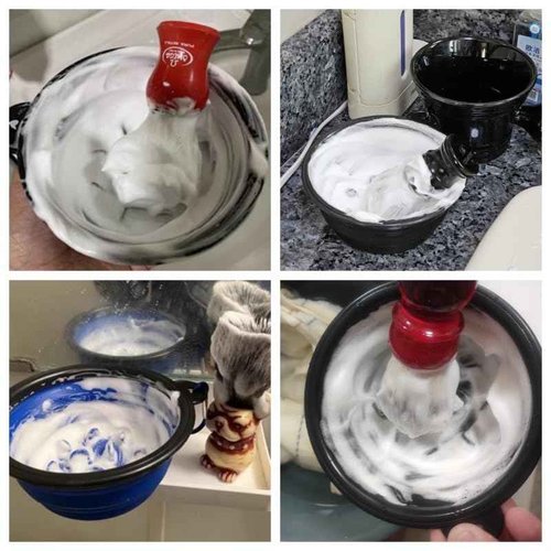 Ezcora Shaving Bowl Foldable Shaving Soap Bowl for Shave Cream, Silicone Shaving Cup for Wet Shaving for Men Easy to Carry