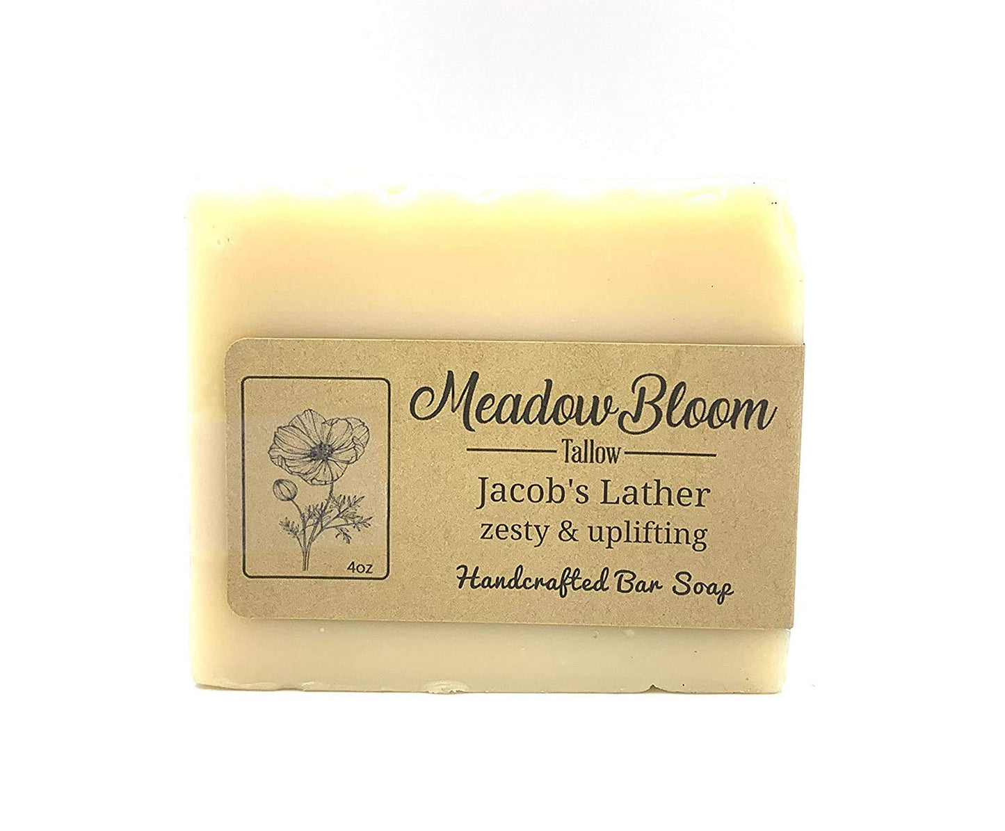 HUNTER CATTLE CO. EST'D 2004 HC Meadow Bloom Tallow Bar Soap - Honey & Lemon 1 Pack - Made with All Natural 100% Grass Fed Tallow Handmade Soap Bar - Great for Face or Body Soap