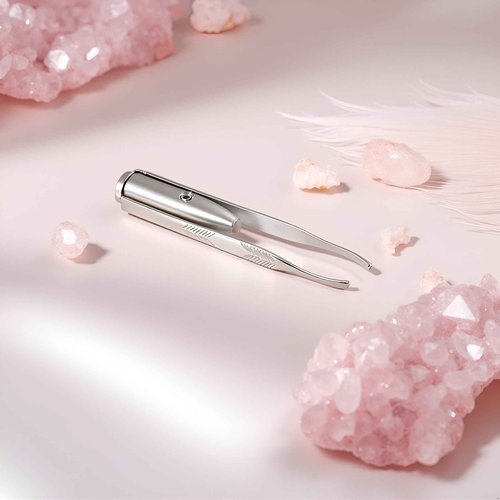 Creative Led Light Eyelash Eyebrow Hair Removal Stainless Steel Make Up Tweezer Durability and practicality Beauty and Personal Care(8.8x0.8x1.6cm)