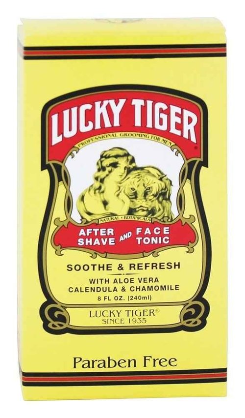 Lucky Tiger After Shave and Face Tonic | 8 fl oz | Soothe & Refresh with Aloe Vera, Calendula & Chamomile | Cooling Aftershave Lotion for Men | Paraben-Free, Alcohol-Free, Natural Botanical Formula