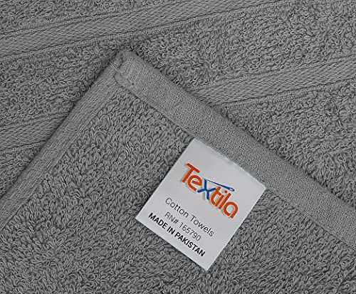 Textila Terry Wash Cloths Pack of 10 - Multicolor - 12x12 Inches, Soft and Absorbent - Perfect for Bath, Face, Hand, Kitchen, Spa, Hotel, Gym, and Home Use.