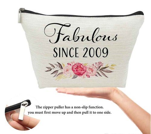 16th Birthday Gifts for Girls, Sweet 16 Year Old Gift Makeup Bag, 16 Birthday Gift Makeup Bags for Her, Sister, Friend, Daughter, Teen Girl Gifts Makeup travel Bag, Cosmetic Bag, Fabulous Since 2009