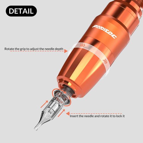 Padieoe Tattoo Gun Dotwork Tattoo Kit Wireless Tattoo Machine Kit with 1500mAh Capacity Battery Tattoo Power Supply Rotary Tattoo Practice Pen for Beginners
