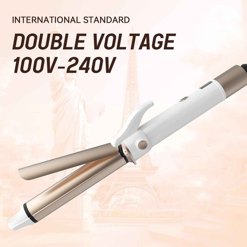 CONCARE Curling Iron, 2 in 1-Straightening & Curler, 1 Inch Dual Voltage Travel Hair Straightener with Negative Ions, Fast Heating (Gold)