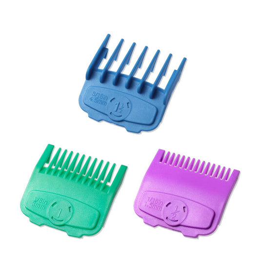 3 Professional Hair Clipper Magetic Guards Cutting Guides Fits for Most Wahl Clippers, Color Coded Clipper Combs Replacement - Guard Number: #1/2, 1 and #1 1/2 (Length: 1/16, 1/8 and 3/16 inch)