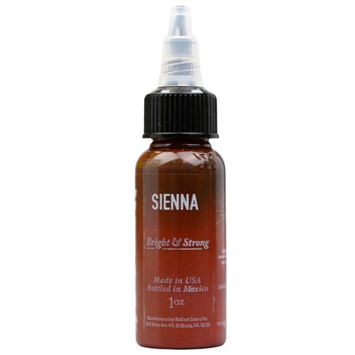 Radiant Colors Brown Tattoo Ink 1oz Bold Pigment Professional Quality Smooth Flow Long Lasting Formula (Sienna Brown)