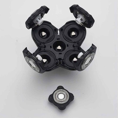 Men Electric Shavers Replacement Heads 5 in 1 Razor Replaceable Alternate Floating Washable Blade Trimmers Head (Black-2pcs)