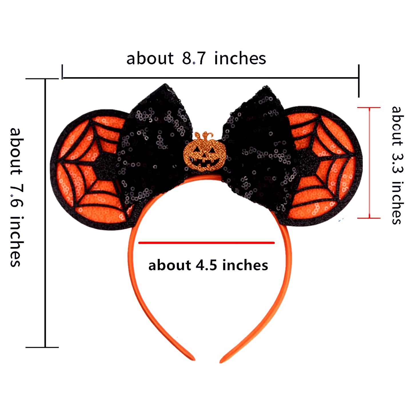 JOYFISCO Mouse Ears Headbands Shiny Bow Mouse Ears Headband Glitter Party Princess Decoration Cosplay Costume for Women Girls