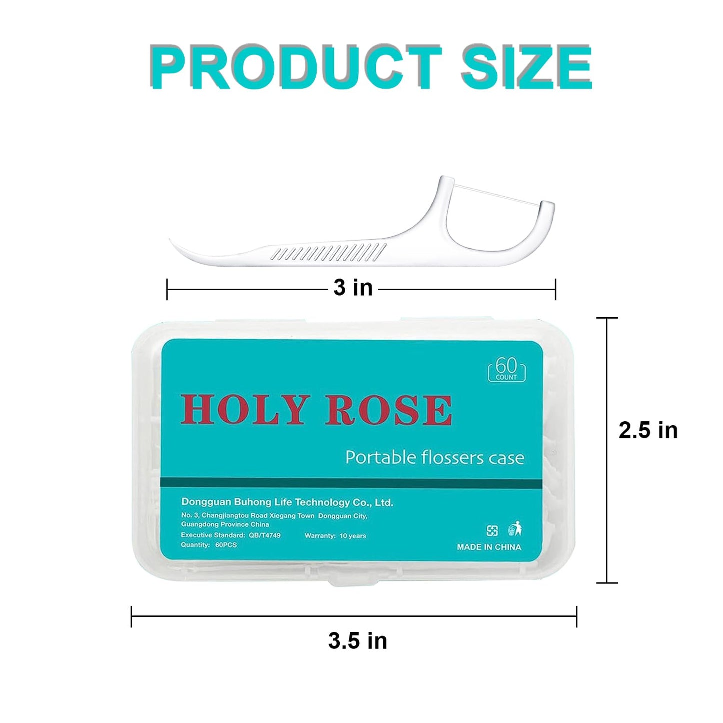 Holy Rose Dental Floss Portable Dispenser 4 Boxs,Travel Floss Picks Case 2 Box with Adults Floss Sticks 160 Count,Flosser Toothpick is Cleaning Teeth and Oral Care Tool(White)