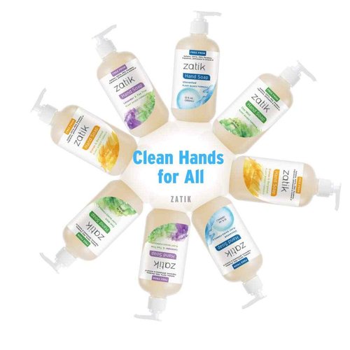 Zatik Naturals - Liquid Hand Soap, Unscented, Moisturizing Handwash, Grey Water Safe,12 fl oz (Pack of 6)