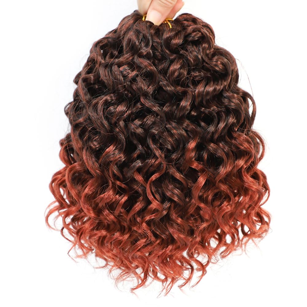 GoGo Curl Crochet Hair Water Wave Crochet Hair Water Wave Crotchet Braiding Hair (8 Inch (Pack of 6), 1B/350#)