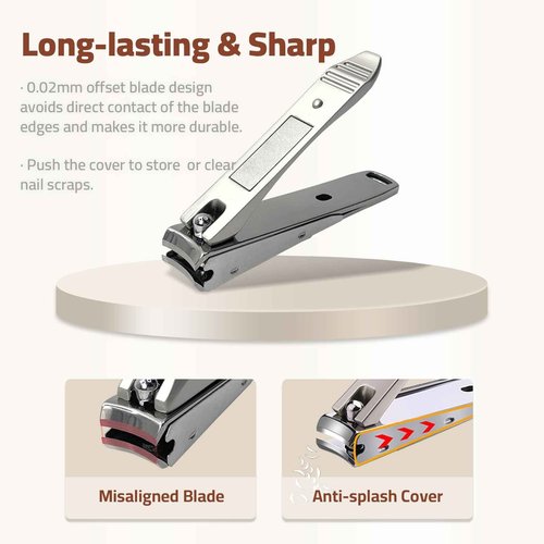 AILIFEER Manicure Set, 4-in-1 Stainless Steel Professional Nail Clippers and Nail Cutters Kit, Includes Nail Filer,Cuticle Trimmer,with Portable Travel Case,Gifts For Women Men,Pedicure Tools For Feet