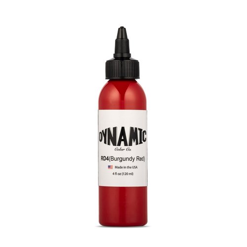 Dynamic Color Co Burgundy Red Tattoo Ink: Vibrant, Sterilized, Vegan & USA-Made Since 1990 – Trusted by Artists Worldwide (4oz Bottle)