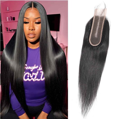 Brazilian Straight 2x6 Lace Closure 100% Unprocessed Human Virgin Hair Remy Pre-Plucked Hairline Natural Color Closure With Baby Hair (2x6 straight closure, 16inch)