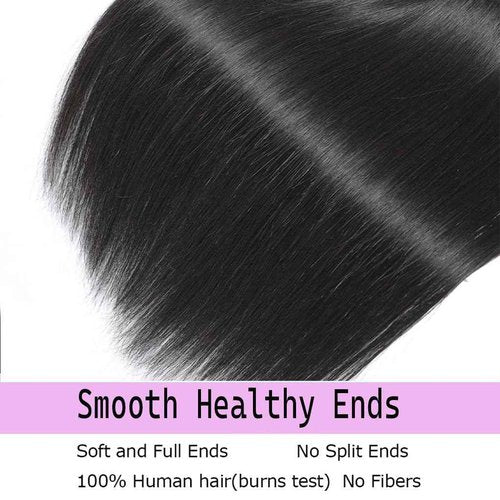 12A Straight Bundles Human Hair 20 Inch 100% Unprocessed Brazilian Virgin Human Hair Bundles Straight Sew In Bundles for Black Women Hair Extensions Natural Black Color