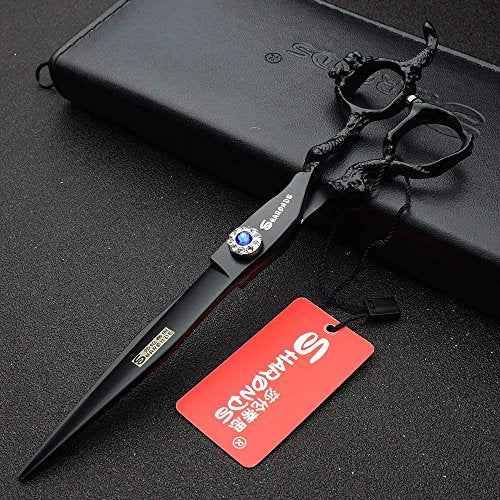 7 Inch sharonds Personalized Hair Scissors 19cm Cool Black Salon Hair Styling Barber Scissors Stainless Steel Barber Tools