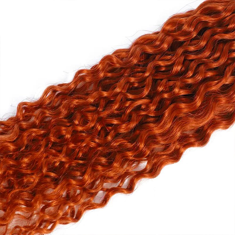 Color 350 Bundles Ginger Deep Wave Human Hair Bundles Ginger Orange Bundles Bundles Human Hair 8 10 12 Inch Orange Deep Wave Bundles Hair Extensions