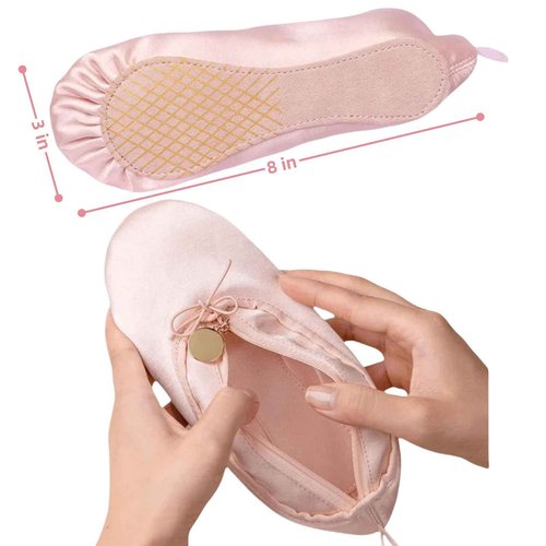 CECKQUE Ballet Dance Shoe Makeup Bag For Little Girls, Ballerina Slipper Makeup Pouch Bag, Ballet Pointe Shoes Gifts (Pink-BT1)