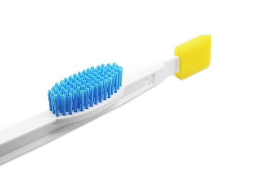 KMINA - Long Handled Foot Brush and Toe Cleaner for Disabled, Seniors, Long Reach Foot Scrubber (Includes Spare Parts)