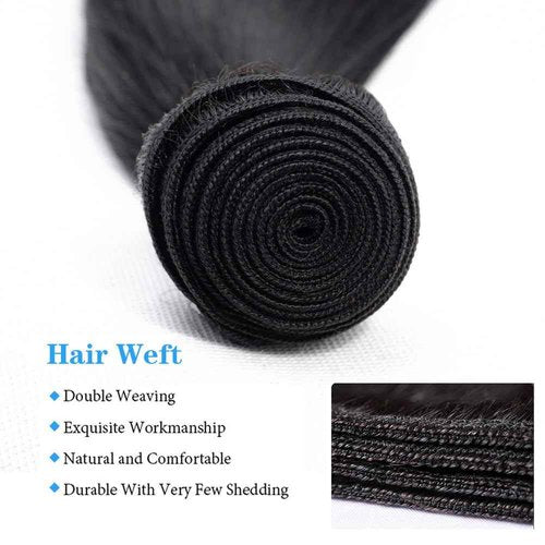 Straight Bundles Human Hair Brazilian Virgin Human Hair Bundles 12 12 12 Inch 100% Unprocessed Straight Hair Double Weft Deals Human Hair Extensions Natural Black