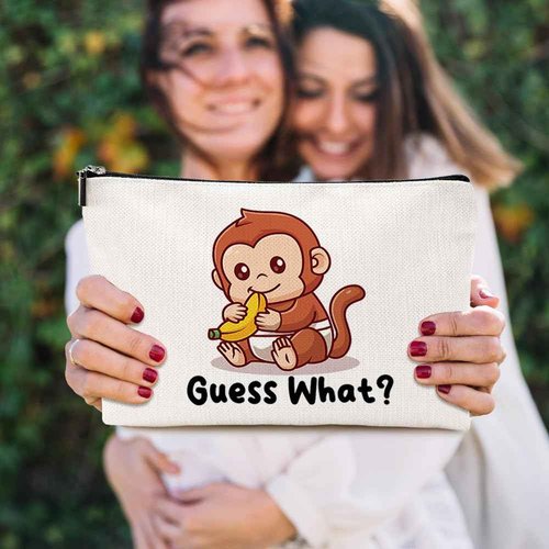Funny Cute Makeup Bag Monkey Gifts for Girls Monkey Supplies Accessories Cosmetic Bag for Women Girls Daughter Animal Lovers Sister Best Friends Pet Coworker Graduation Mothers Day Christmas Birthday