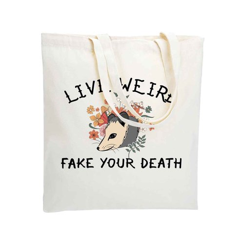WZJHCL Possum Lover Gift Opossum Makeup Pouch Possum Mama Cosmetic Kit Flower Opossum Travel Storage Organizer Bag (Live Weird Tote Bag)