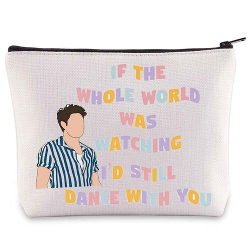 BWWKTOP Singer Lyrics Makeup Bag Singer Album Gifts If The Whole World Was Watching I'd Still Dance With You Makeup Zipper Pouch Bag (If the Whole)