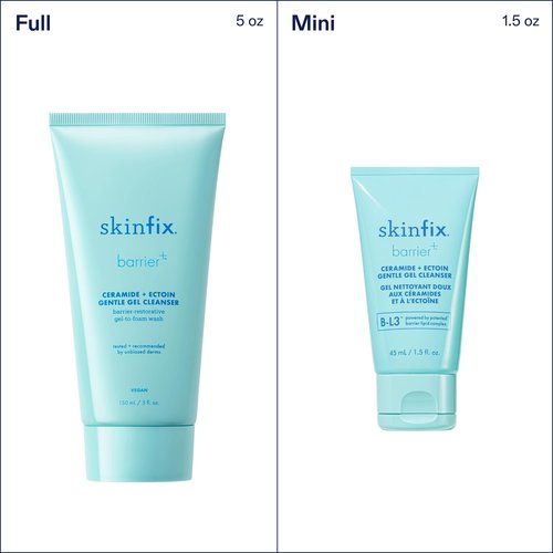 Skinfix Ceramide + Ectoin Gentle Gel Cleanser Mini - 5 oz - Removes Makeup & SPF - Cleanses & Hydrates Skin - Vegan, Cruelty Free