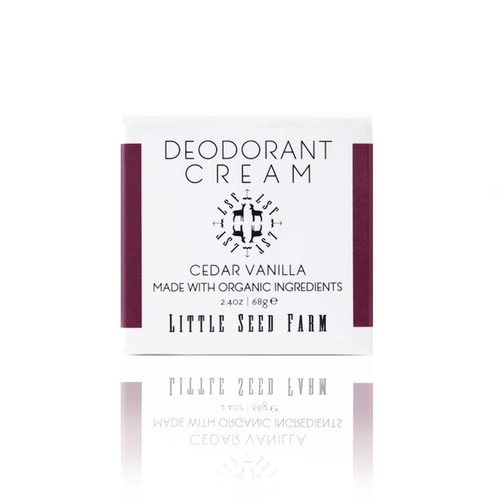 Little Seed Farm All Natural Deodorant Cream, Aluminum Free Deodorant for Women or Men, 2.4 Ounce - Cedar Vanilla + Terracotta Red Jar Sleeves