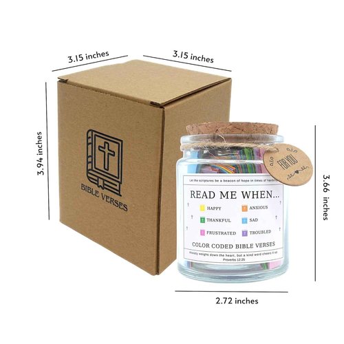 Bible Verse Jar, Christian Gifts for Women, Inspirational Scriptures for Women, Daughters, Bible Accessories, Decorative Glass Inspirational Scripture Jar, Birthday Gifts (Inspirational Scriptures)