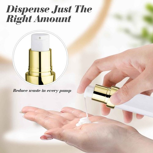 15 Pcs 0.34oz/10ml Airless Pump Bottle Refillable Vacuum Pump Bottles Travel Size Cosmetic Container for for Lotion Cream Moisturizer Facial Serum (Pack of 2)