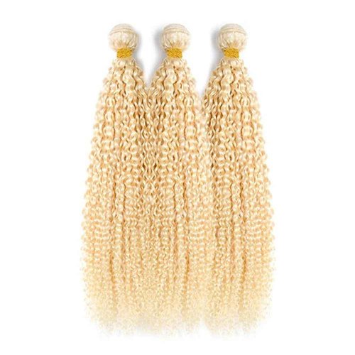 613 Bundle Blonde Kinky Curly Human Hair Weave 28 28 28 Inch Brazilian Unprocessed Virgin Hair 3 Bundles Blonde Kinky Curly Human Hair Extensions