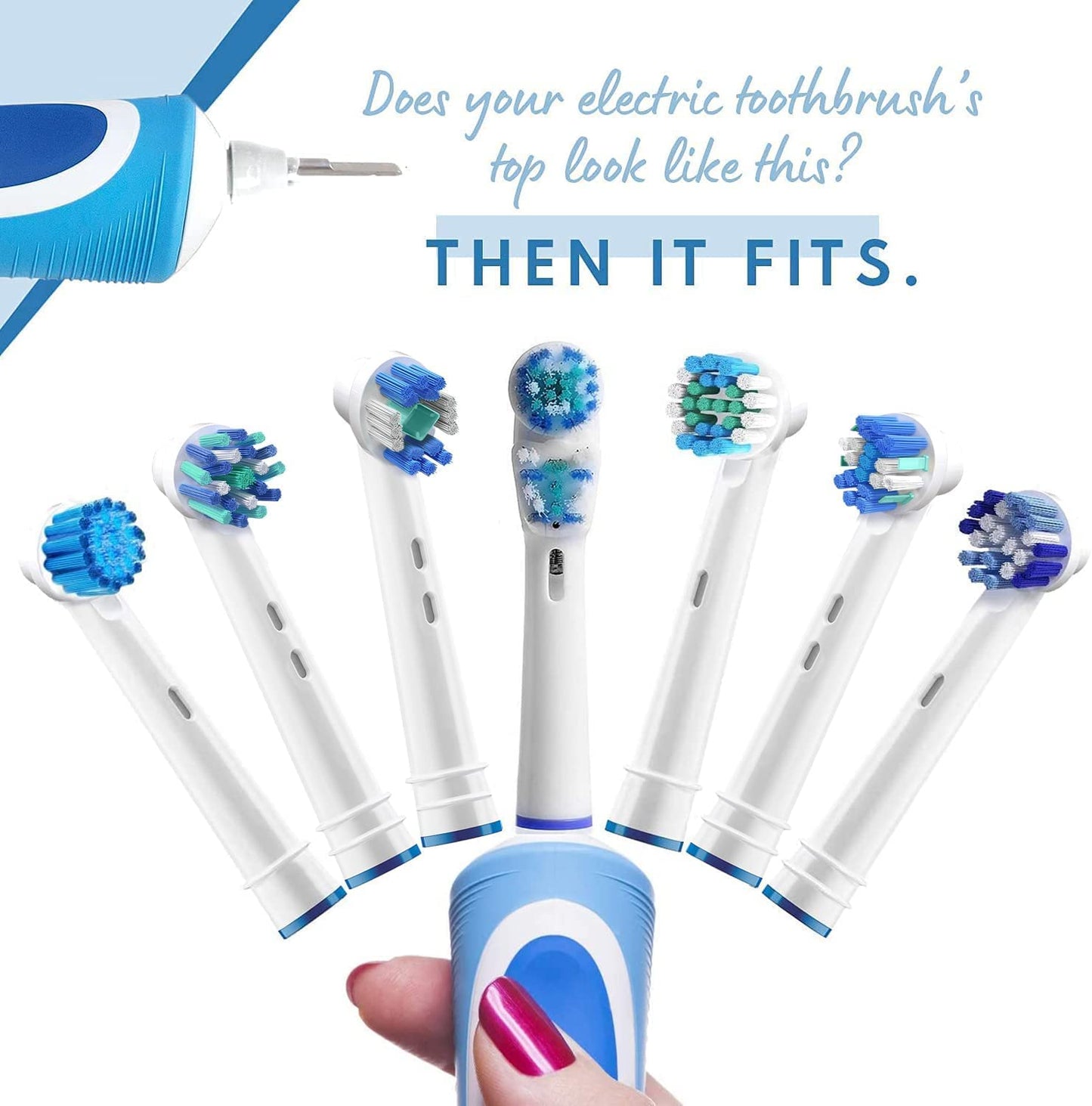 Replacement Brush Heads Compatible with OralB Braun- Best Double Clean, Pack of 12 Electric Toothbrush Replacement Heads- for Oral B Pro, 1000, 8000, 9000, Adults, Kids, Vitality, Dual Plus!