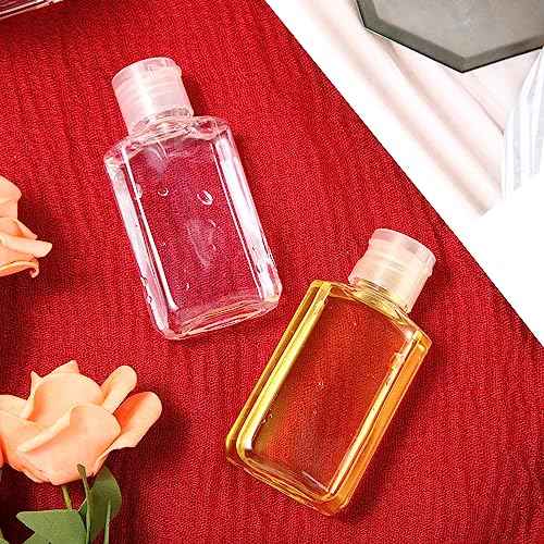 Tanlade 200 Pcs 2 oz Plastic Hand Sanitizer Bulk Bottles with Flip Cap Empty Reusable Refillable Bottles Portable Travel Size Hand Sanitizer Container for Shampoo Soap Outdoor Camping(Clear)