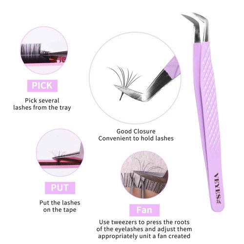 VEYES INC High Precision Eyelash Extension Tweezers Volume G01 Lash Tweezers For Professional Eyelash Extension